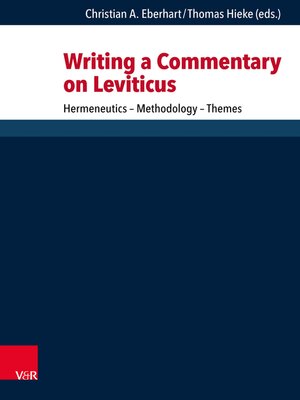 cover image of Writing a Commentary on Leviticus